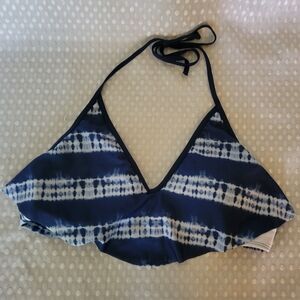 Bobbie Brooks Navy and White Bikini Top
